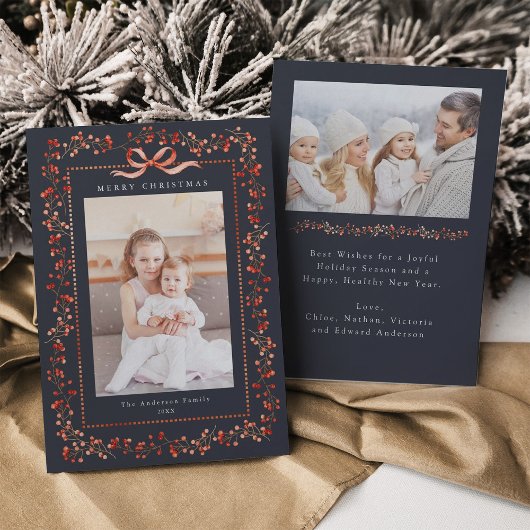 Red Berry Frame 2 Foto Navy Weihnachten