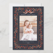 Red Berry Frame 2 Foto Navy Weihnachten (Vorderseite)
