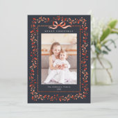 Red Berry Frame 2 Foto Navy Weihnachten (Stehend Vorderseite)
