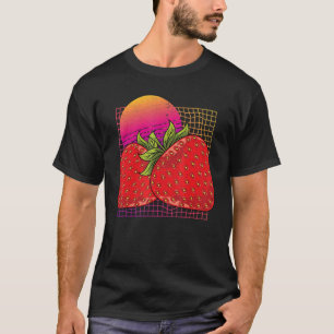 Red Berry Frucht Erdbeeren 80er Vaporwave Strawb T-Shirt