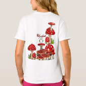 Red Berry Garden Toadstool Grüne Landschaft Mushro T-Shirt (Rückseite)
