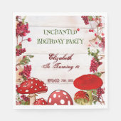 Red Berry Garden Toadstool Kinderparty Serviette (Vorderseite)