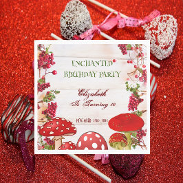 Red Berry Garden Toadstool Kinderparty Serviette