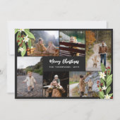 Red Berry Greenery Foto Collage Frohe Weihnachten (Vorderseite)