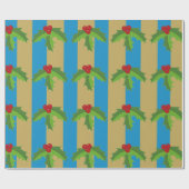 Red Berry Holly Geschenkpapier (Flach)