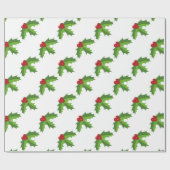 Red Berry Holly Geschenkpapier (Flach)