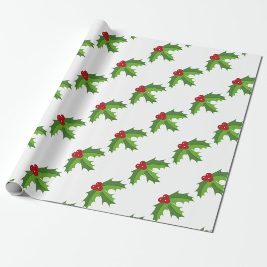 Red Berry Holly Geschenkpapier (Ungerollt)