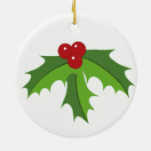 Red Berry Holly Keramik Ornament (Hinten)