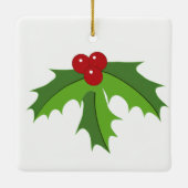 Red Berry Holly Keramikornament (Rückseite)