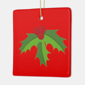 Red Berry Holly Keramikornament (Links)