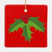 Red Berry Holly Keramikornament (Rückseite)