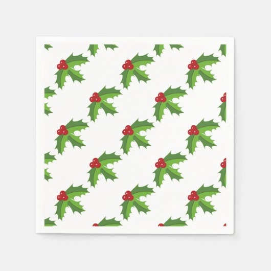 Red Berry Holly Serviette (Vorderseite)