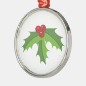 Red Berry Holly Silbernes Ornament (Links)