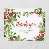 Red Berry Holly Verlasst Weihnachten Hochzeit Viel Postkarte (Vorne/Hinten)