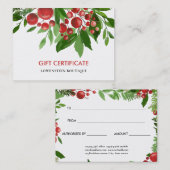 Red Berry Holly Weihnachtsgeschenk Rabattkarte (Vorne/Hinten)
