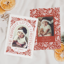 Red Berry Merriest Little Christmas Arch Foto Feiertagskarte