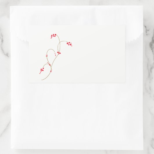 Red Berry Rectangle Sticker (Tasche)