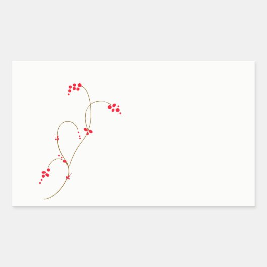 Red Berry Rectangle Sticker (Vorderseite)