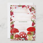 Red Berry Toadstool Garden Snacks Kid's Fall Party Einladung (Rückseite)