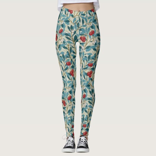 Red Berry Tree, William Morris Leggings (Vorderseite)