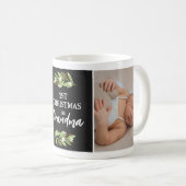 Red Berry Twigs 1st Christmas As Grandma Photo Kaffeetasse (VorderseiteRechts)