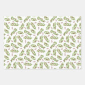 Red Berry Twigs Snowflakes Holiday Patterns Geschenkpapier Set (Vorderseite)