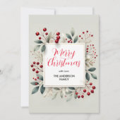 Red Berry und Greenery Foliage Weihnachten (Vorderseite)