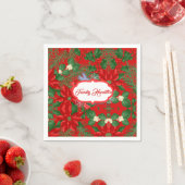 Red Berry und Oliven grün Weihnachten Serviette (Beispiel)