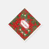 Red Berry und Oliven grün Weihnachten Serviette (Ecke)
