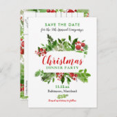 Red Berry | Weihnachtsessen | Feiertag Ankündigungspostkarte (Vorne/Hinten)