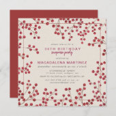 Red Berry Winter 30. Geburtstag Überraschung Party Einladung (Vorne/Hinten)