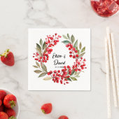 Red Berry Wreath Christmas Serviette (Beispiel)