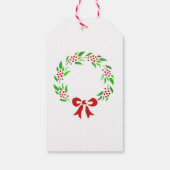 Red Berry Wreath Monogram Geschenkanhänger (Rückseite)