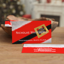 Red Beruflich Santa Claus Custom Business Cards