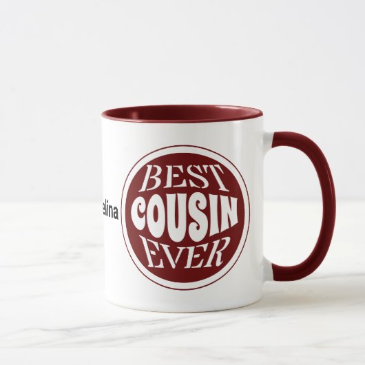 Red BEST COUSIN EVENT Personalisiert Tasse (Rechts)