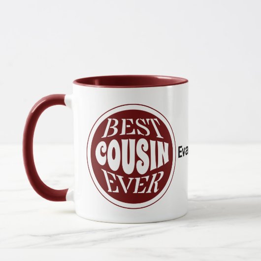 Red BEST COUSIN EVENT Personalisiert Tasse (Links)
