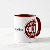 Red BEST COUSIN EVENT Personalisiert Tasse (VorderseiteRechts)