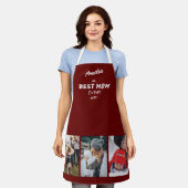 Red Best Mom Ever Mother`s Day Keepsake 3 Photo Schürze (Getragen)