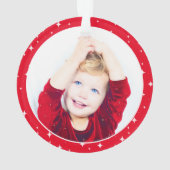 Red Best Oma je Script Stars Foto auf der Rückseit Ornament (Rückseite)