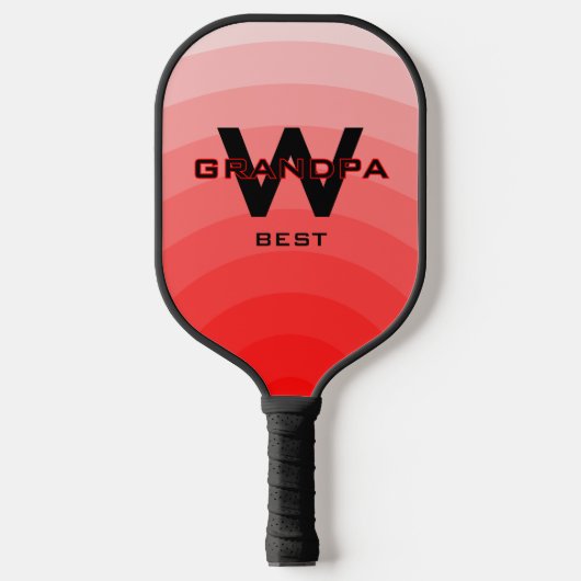 Red Best Opa Monogrammiert Pickleball Schläger (Vorderseite)