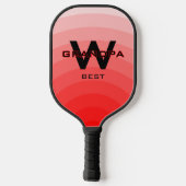 Red Best Opa Monogrammiert Pickleball Schläger (Rückseite)