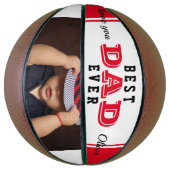 Red Best Vater Ever Vatertypografie Foto Basketball (Vertikal)