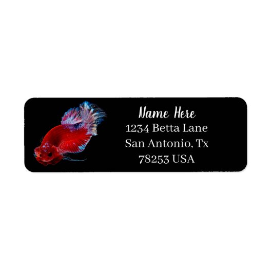 Red Betta Fighting Fish Return Address (Vorne)