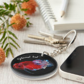 Red Betta Fighting Fish Schlüsselanhänger (Vorderseite rechts)