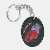 Red Betta Fighting Fish Schlüsselanhänger (Vorderseite links)