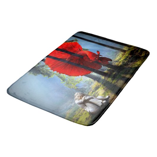 Red Betta Fish Badematte (Schrägansicht)