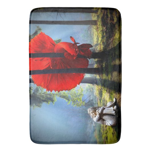 Red Betta Fish Badematte (Vorderseite Vertikal)