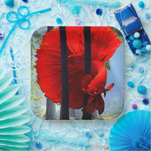 Red Betta Pappteller (Party)