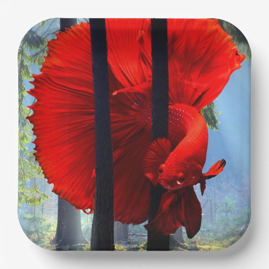 Red Betta Pappteller (Vorderseite)