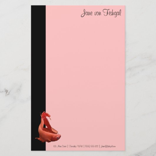 Red Betta Siamese Fighting Fish Briefpapier (Vorderseite)